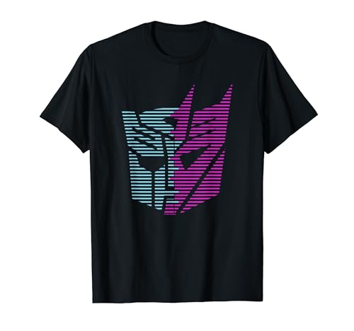 Transformers Autobots & Decepticons Neon Scanline Logo Camiseta