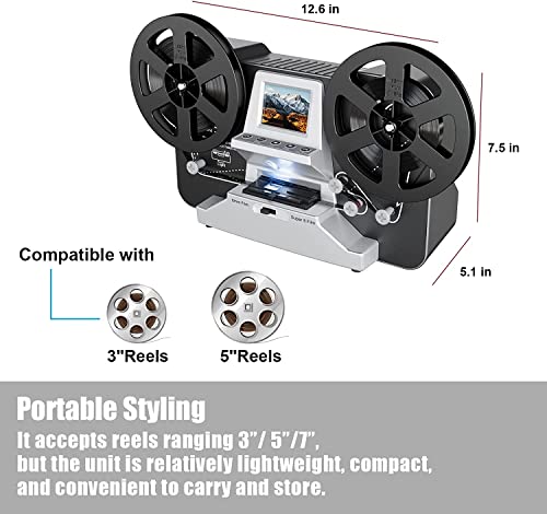 Mersoco Escáner de película para 8 mm y Super 8 película, digitalizador de película Digitalización Super 8 Digital Film Converter HD 1080P 2.4''LCD