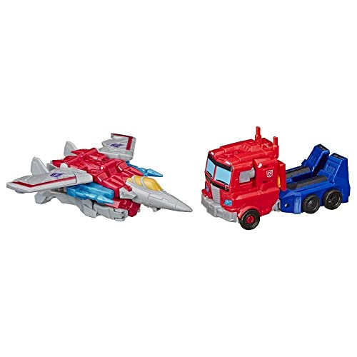Transformers Hasbro Cyberverse Warrior Action Attackers Optimus Prime y Starscream - Juego de 2 Figuras de acción para niños a Partir de 6 años, 13,5 cm