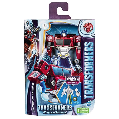 Transformers Juguetes EarthSpark - Figura de Optimus Prime Deluxe Class - Juguetes Robot de 12,5 cm - A Partir de 6 años
