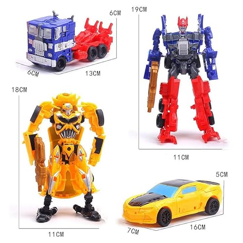 Transformers Juguete, Transformers Juguetes Robot, Transformers Juguete Optimus Prime, Transformers Bumblebee, 2 en 1, Figura Acción Transformable de Juguete, para Niños y Adultos